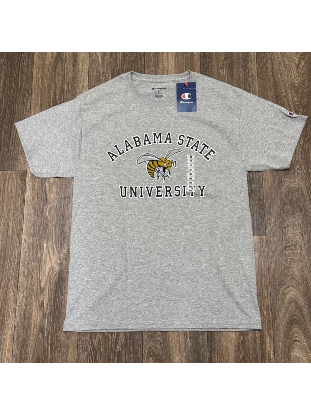 Champion Alabama State University Shirt Men's Medium Gray Hornet HBCU College